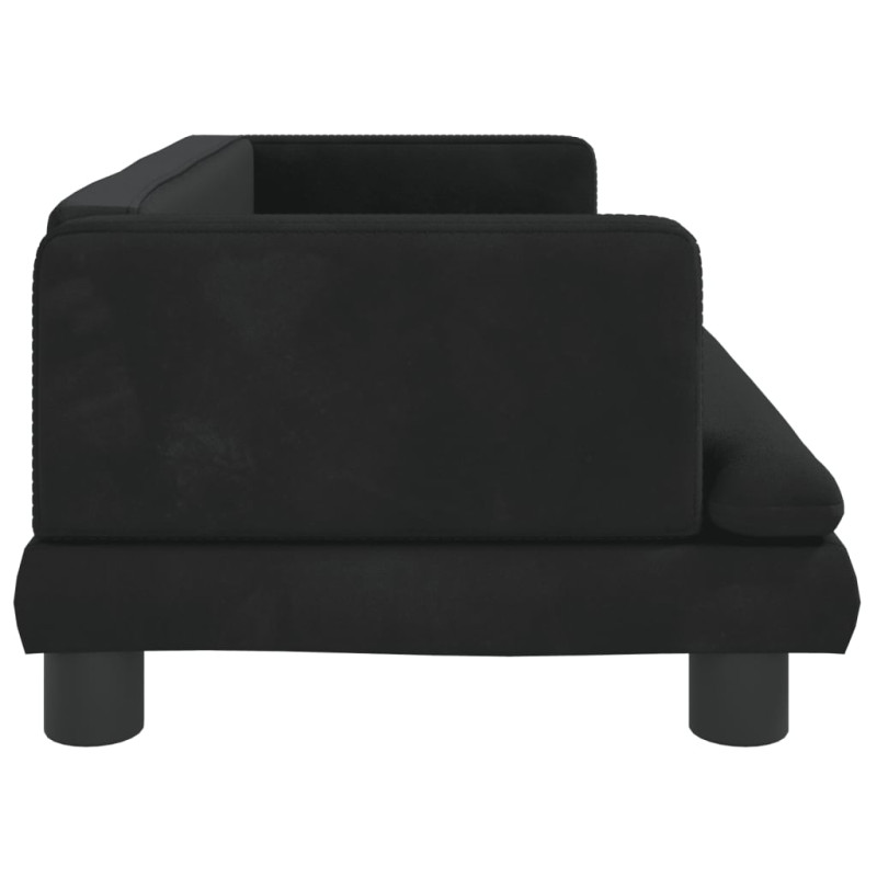 Sofa dla dzieci, czarna, 80x45x30 cm, aksamit