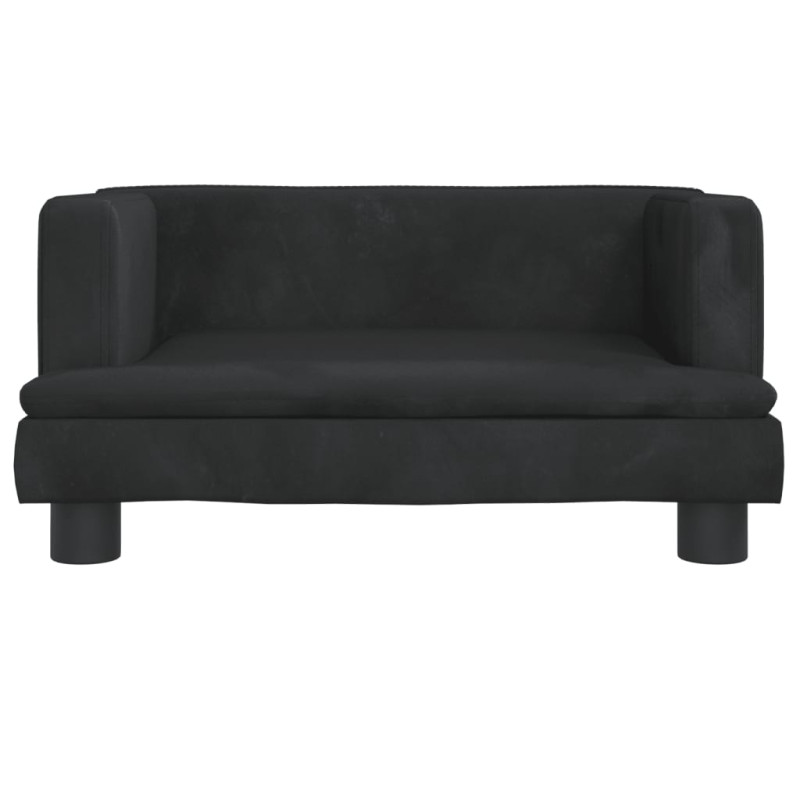 Sofa dla dzieci, czarna, 60x40x30 cm, aksamit