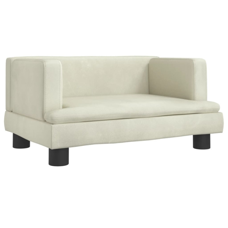 Sofa dla dzieci, kremowa, 60x40x30 cm, aksamit
