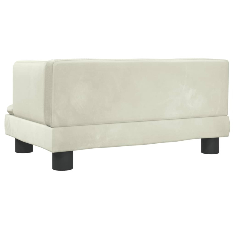 Sofa dla dzieci, kremowa, 60x40x30 cm, aksamit