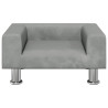 Sofa dla dzieci, jasnoszara, 50x40x26,5 cm, aksamitna