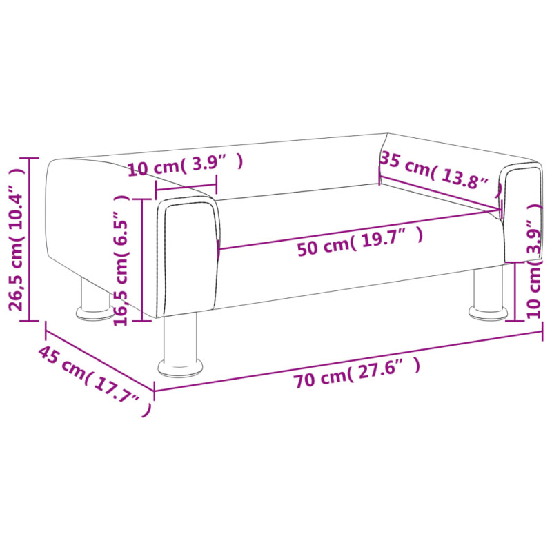 Sofa dla dzieci, kremowa, 70x45x26,5 cm, aksamitna
