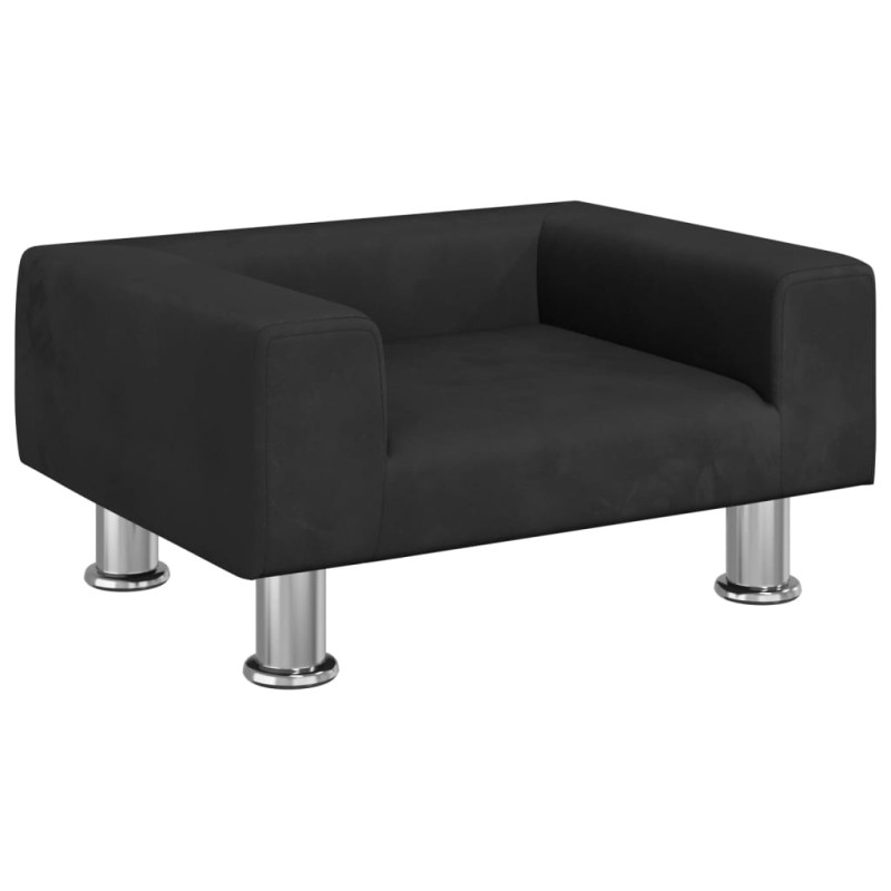 Sofa dla dzieci, czarna, 50x40x26,5 cm, aksamitna
