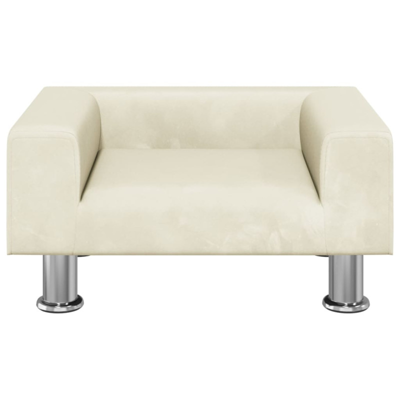 Sofa dla dzieci, kremowa, 50x40x26,5 cm, aksamitna