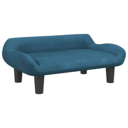 Sofa dla dzieci, niebieska, 70x40x24 cm, aksamit