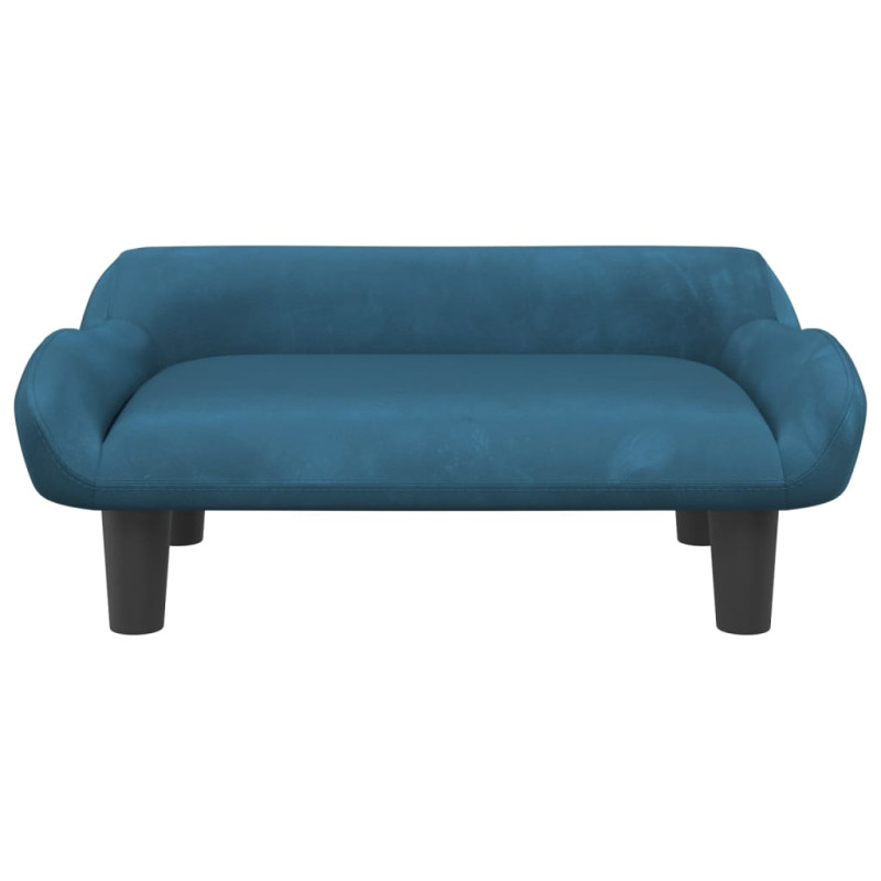 Sofa dla dzieci, niebieska, 70x40x24 cm, aksamit