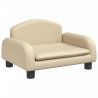 Sofa dla dzieci, kremowa, 50x40x30 cm, obita tkaniną
