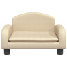 Sofa dla dzieci, kremowa, 50x40x30 cm, obita tkaniną