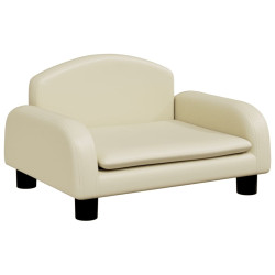 Sofa dla dzieci, kremowa, 50x40x30 cm, sztuczna skóra