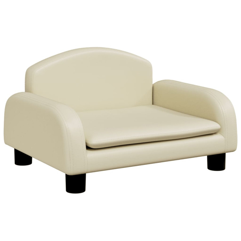 Sofa dla dzieci, kremowa, 50x40x30 cm, sztuczna skóra