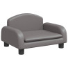 Sofa dla dzieci, szara, 50x40x30 cm, sztuczna skóra