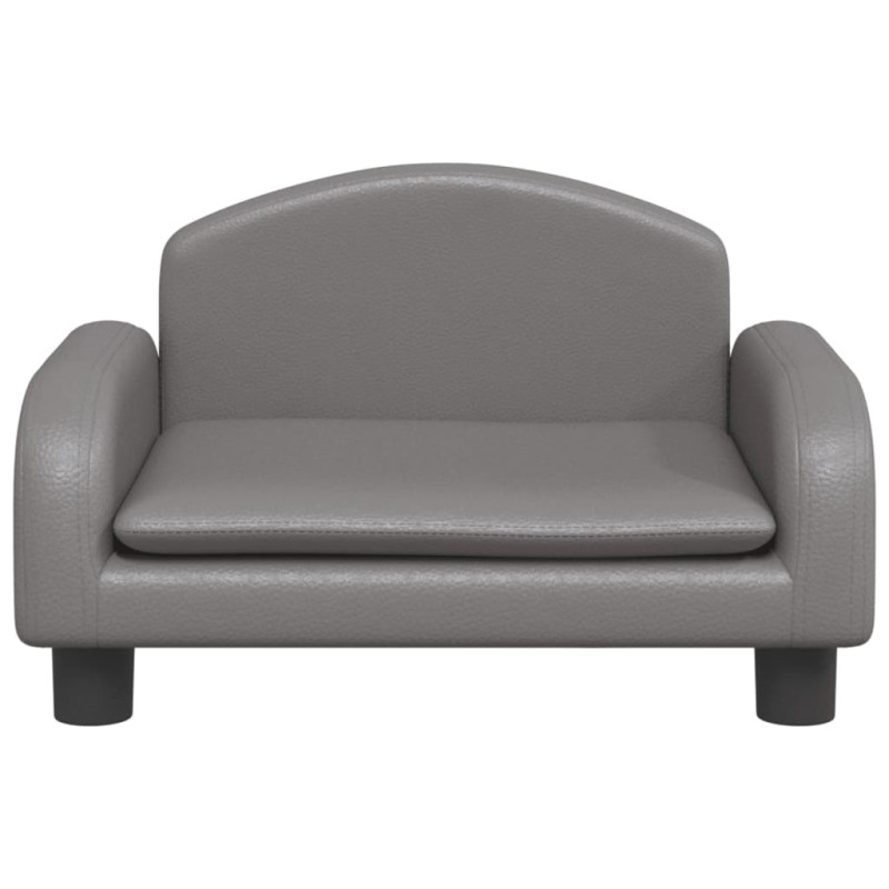 Sofa dla dzieci, szara, 50x40x30 cm, sztuczna skóra