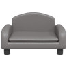 Sofa dla dzieci, szara, 50x40x30 cm, sztuczna skóra
