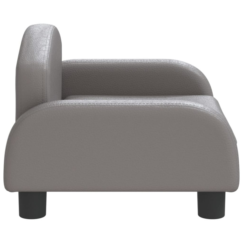 Sofa dla dzieci, szara, 50x40x30 cm, sztuczna skóra