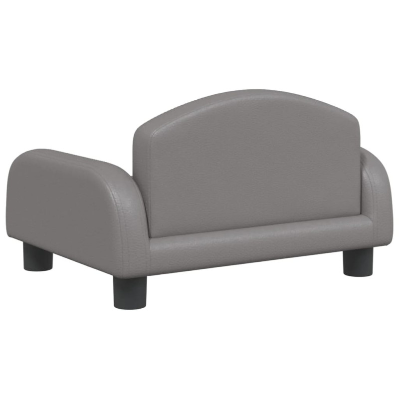 Sofa dla dzieci, szara, 50x40x30 cm, sztuczna skóra