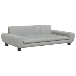 Sofa dla dzieci, jasnoszara, 100x54x33 cm, aksamit