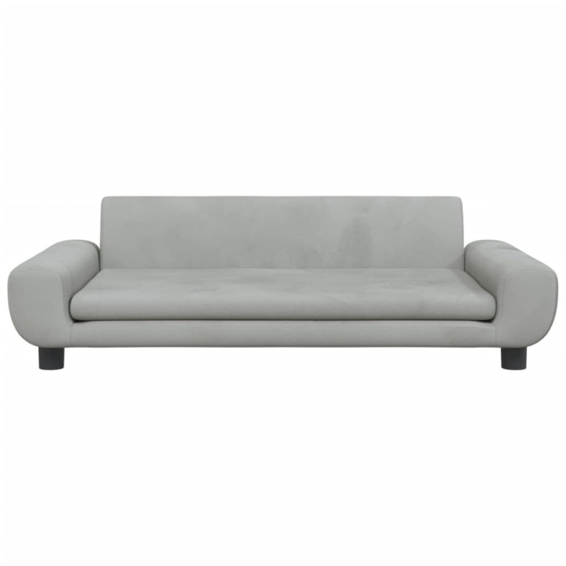 Sofa dla dzieci, jasnoszara, 100x54x33 cm, aksamit