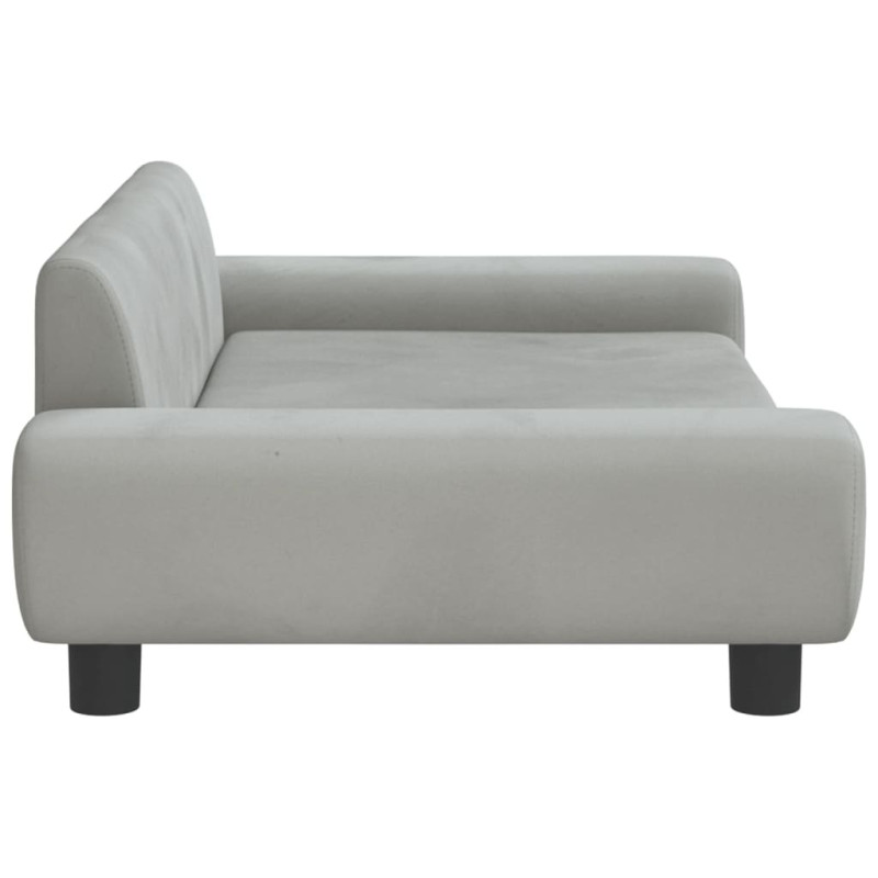 Sofa dla dzieci, jasnoszara, 100x54x33 cm, aksamit