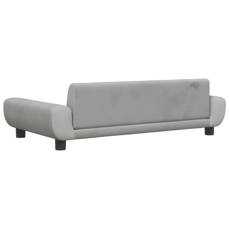 Sofa dla dzieci, jasnoszara, 100x54x33 cm, aksamit