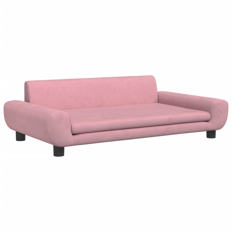 Sofa dla dzieci, różowa, 100x54x33 cm, aksamit
