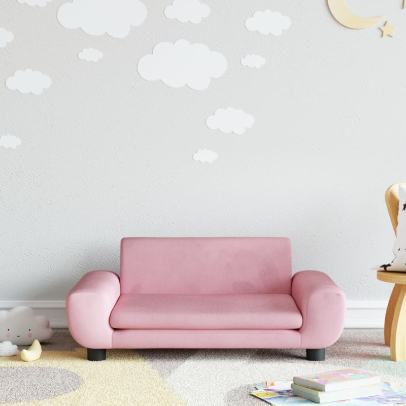 Sofa dla dzieci, różowa, 70x45x33 cm, aksamit