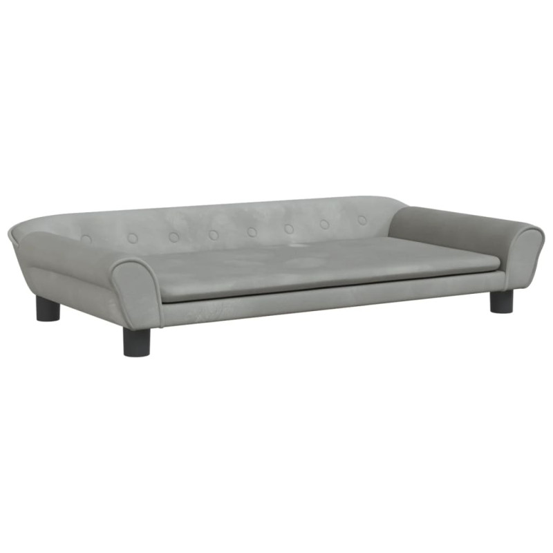 Sofa dla dzieci, jasnoszara, 100x50x26 cm, aksamit