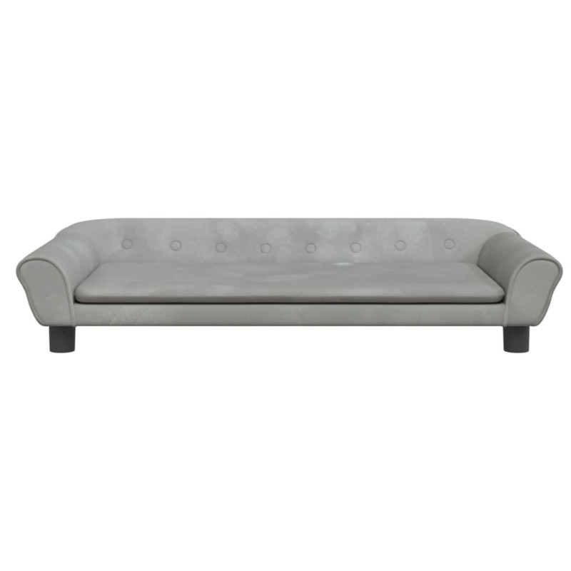 Sofa dla dzieci, jasnoszara, 100x50x26 cm, aksamit