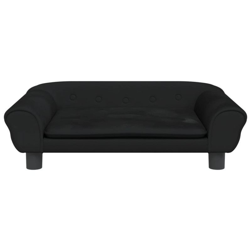 Sofa dla dzieci, czarna, 70x45x26 cm, aksamit