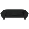 Sofa dla dzieci, czarna, 70x45x26 cm, aksamit