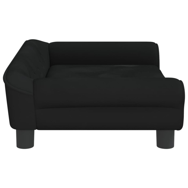 Sofa dla dzieci, czarna, 70x45x26 cm, aksamit