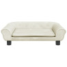 Sofa dla dzieci, kremowa, 70x45x26 cm, aksamit