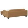 Sofa dziecięca z podnóżkiem, brązowa, 100x50x30 cm, aksamit