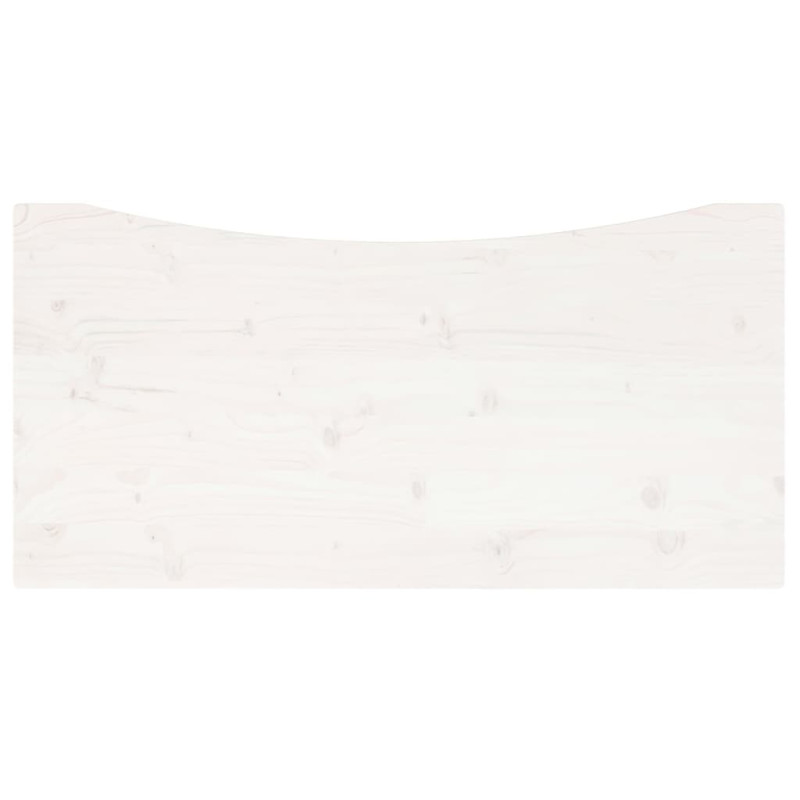Blat biurka, biały, 100x50x2,5 cm, lite drewno sosnowe
