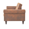 Rozkładana sofa 2-os., z podłokietnikami, sztuczny zamsz, brąz