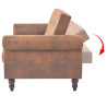 Rozkładana sofa 2-os., z podłokietnikami, sztuczny zamsz, brąz