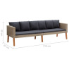 3-osobowa sofa ogrodowa z poduszkami, rattan PE, beż