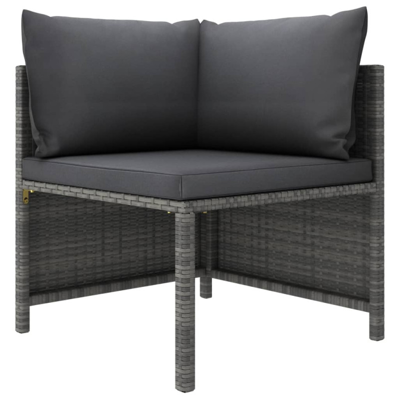 2-osobowa sofa ogrodowa z poduszkami, polirattan, szara