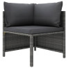 2-osobowa sofa ogrodowa z poduszkami, polirattan, szara