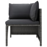 2-osobowa sofa ogrodowa z poduszkami, polirattan, szara