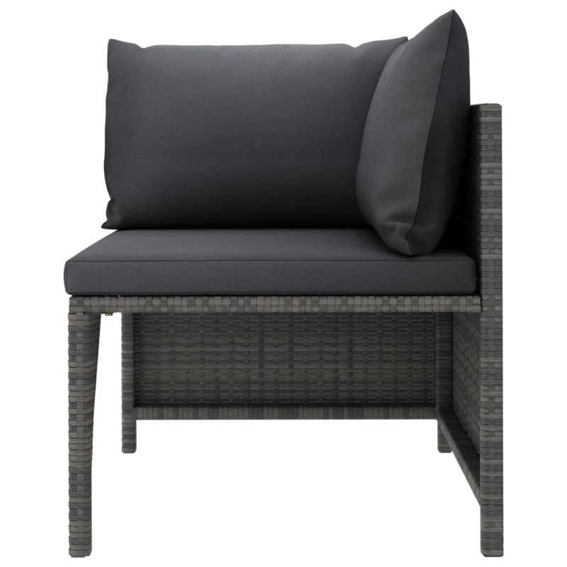 Narożna sofa modułowa z poduszką, szara, polirattan