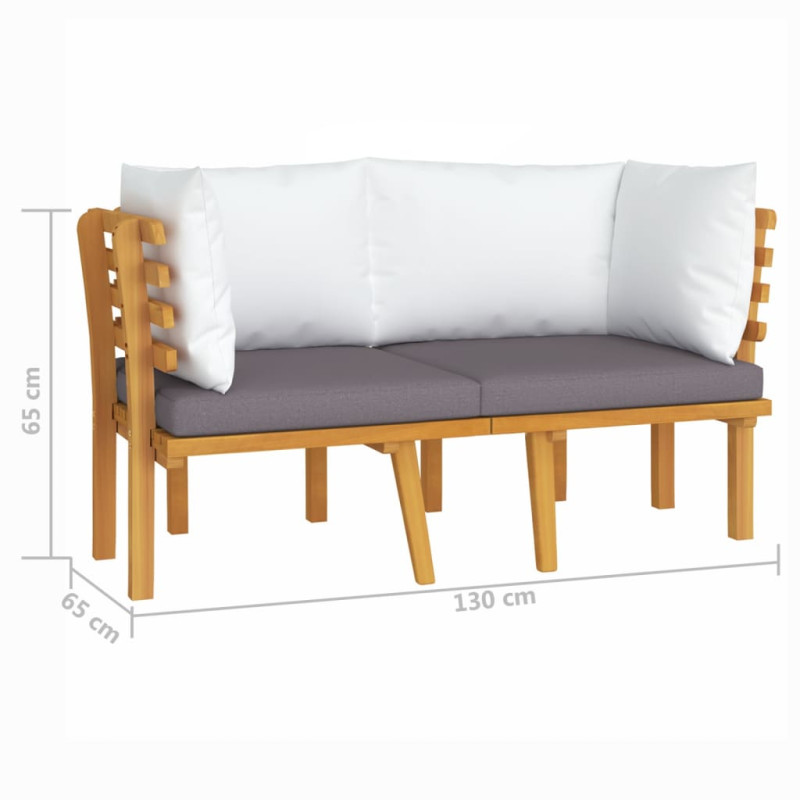 2-osobowa sofa ogrodowa z poduszkami, lite drewno akacjowe