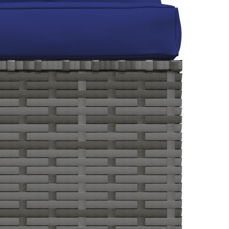 3-osobowa sofa ogrodowa z poduszkami, szary rattan PE