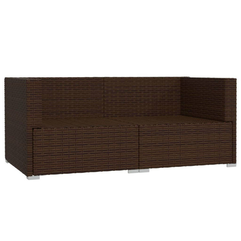 2-osobowa sofa ogrodowa z poduszkami, polirattan, brązowa