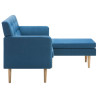 Sofa z leżanką, obita tkaniną, 171,5 x 138 x 81,5 cm, niebieska