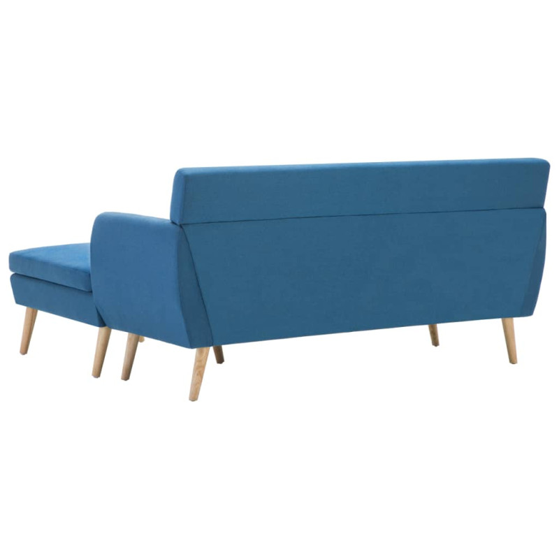 Sofa z leżanką, obita tkaniną, 171,5 x 138 x 81,5 cm, niebieska