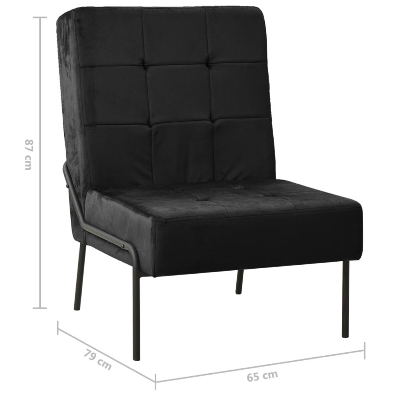 Fotel, 65x79x87 cm, czarny, obity aksamitem