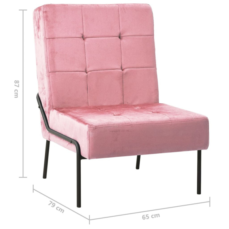 Fotel, 65x79x87 cm, różowy, obity aksamitem