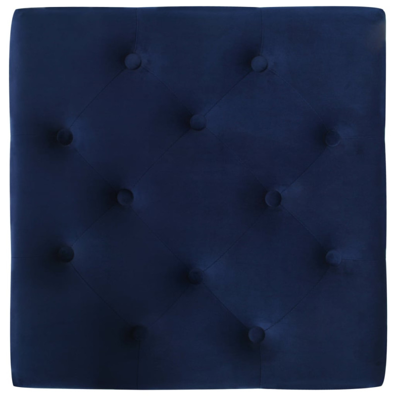 Stołek, granatowy, 60x60x36 cm, obity aksamitem