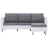 3-osobowa sofa z poduszkami, biała, sztuczna skóra
