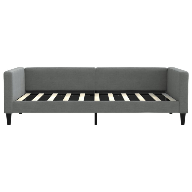 Sofa z funkcją spania, ciemnoszara, 90x190 cm, obita tkaniną